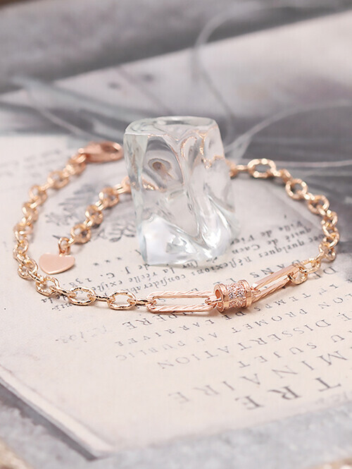 14K 18K 아논 할로우 반짝체인 팔찌