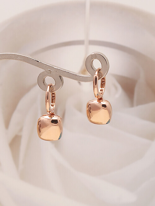 14K 18K 위지 볼록사각 귀걸이