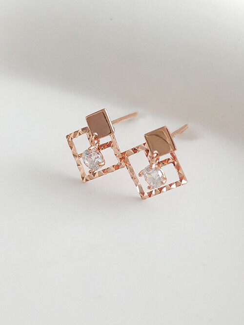 14K 브멘 마름모 컷팅 귀걸이