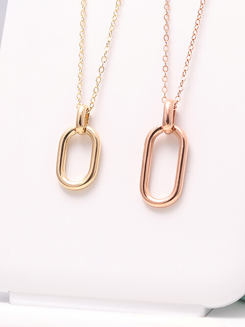 14K 18K 타원형 민자 클립 펜던트 (소,대 사이즈) (체인별도상품)