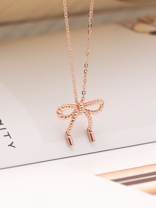 14K 18K 젤리나 로프 리본 목걸이