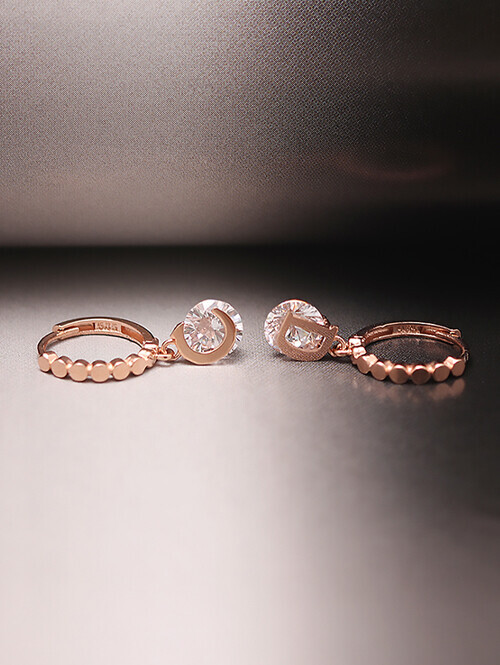 14K 18K 버블링 C&D 큐빅 귀걸이