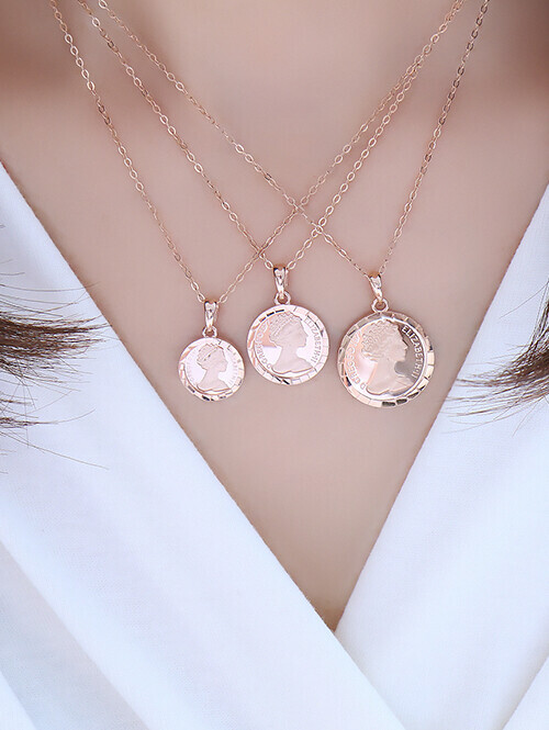 14K 18K 퀸 엘리자베스 컷팅 코인 펜던트 (12mm,15mm,18mm)(체인별도상품)