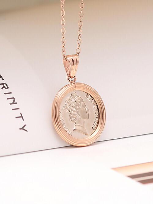 14K 18K 알리시아 투톤 여왕 코인 펜던트 (체인별도상품)