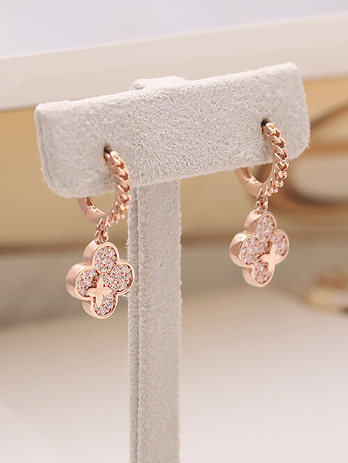 14K 18K 베넬 썬샤인 클로버 귀걸이