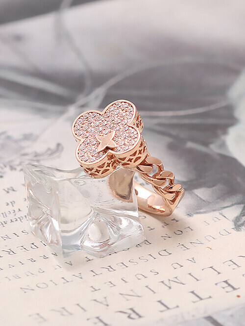 14K 18K 베넬 썬샤인 클로버 반지