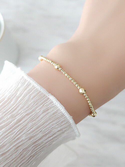 14K 18K 샤핑 포인트 컷팅 볼 팔찌