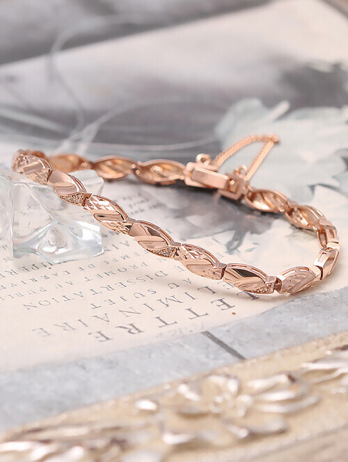 14K 18K 델리네 컷팅 웨이브스틱 팔찌