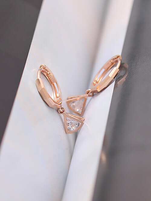 14K 18K 카뎃 삼각포인트 컷팅링 귀걸이