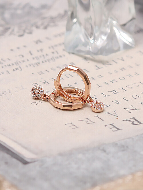 14K 18K 카뎃 미니포인트 컷팅링 귀걸이