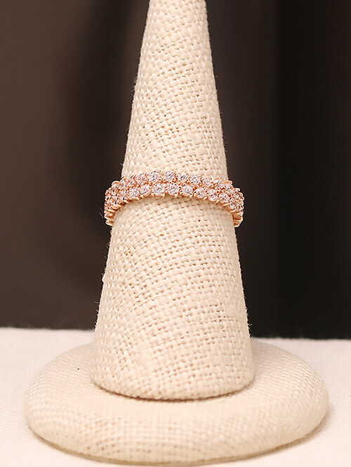 14K 18K 메조링 두줄 전체큐빅 반지