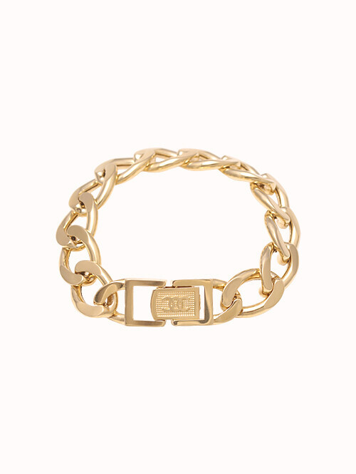 14K 18K 스테디 볼드 할로우 체인 팔찌