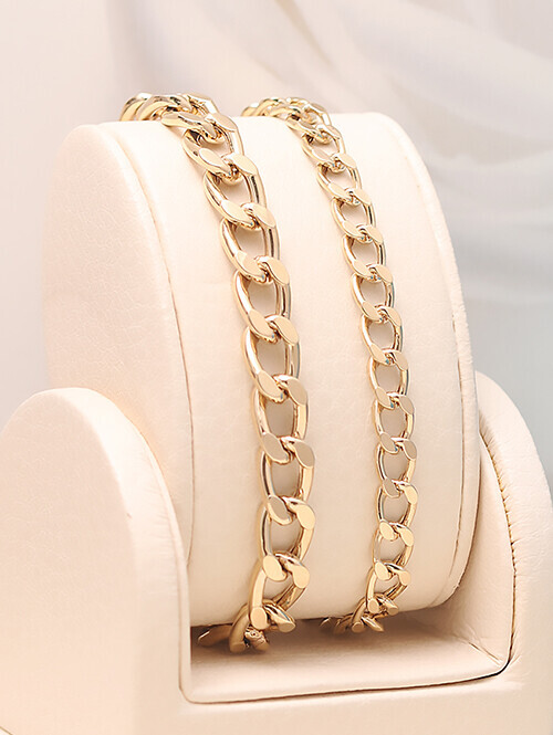 14K 18K 디널 베이직 할로우 체인 팔찌 (소,중사이즈)