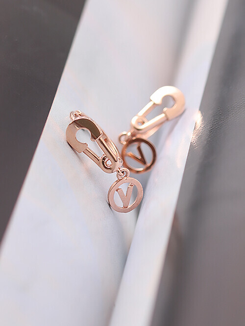 14K 18K 리우드 V 클립 옷핀 귀걸이