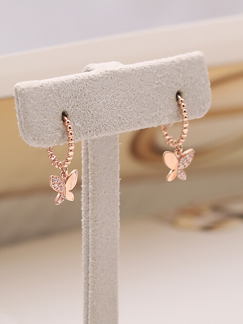 14K 18K 카리사 나비 엠보링 귀걸이