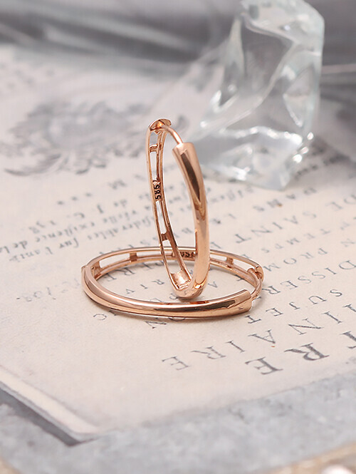 14K 18K 알덴타 캐주얼 링 귀걸이