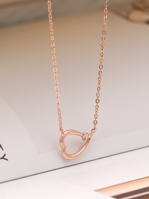 14K 18K 선데이 하트 큐빅 목걸이