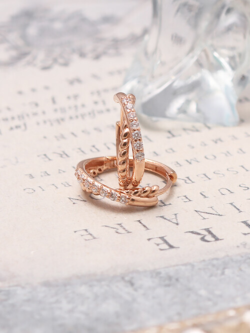 14K 18K 아클 크로스 링 귀걸이