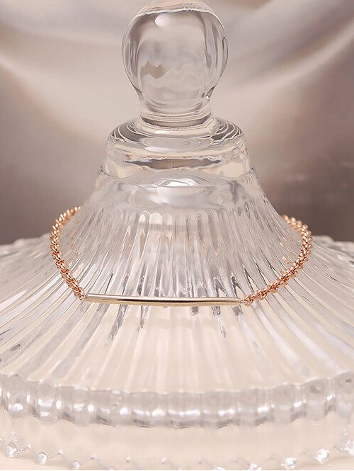 14K 18K 브리 스틱 레이어드 투톤 팔찌