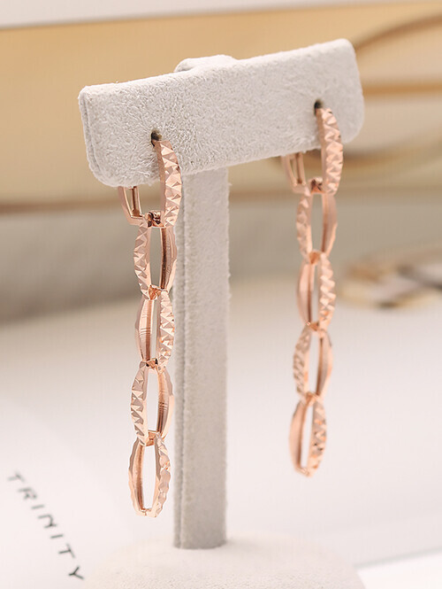 14K 18K 레딘 컷팅 체인 드롭 귀걸이