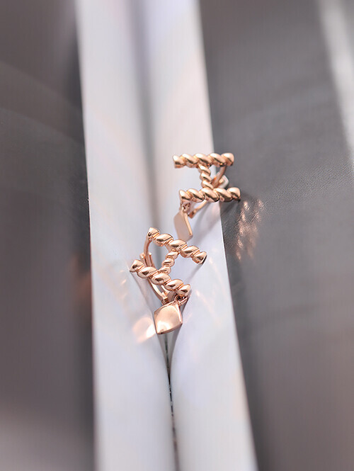 14K 18K 미엘 트위스트 H 귀걸이