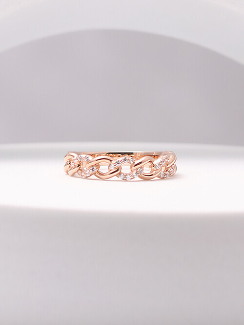 14K 18K 트리나 블링 체인 반지