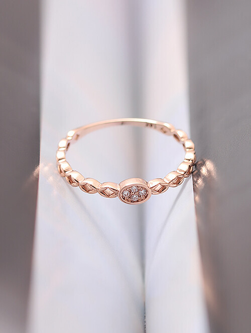 14K 18K 카덴 큐빅 라운드 반지