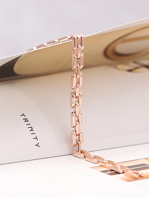 14K 18K 스틱 스퀘어 볼드 체인 팔찌