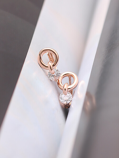 14K 18K 코사 미니링 큐빅 귀걸이