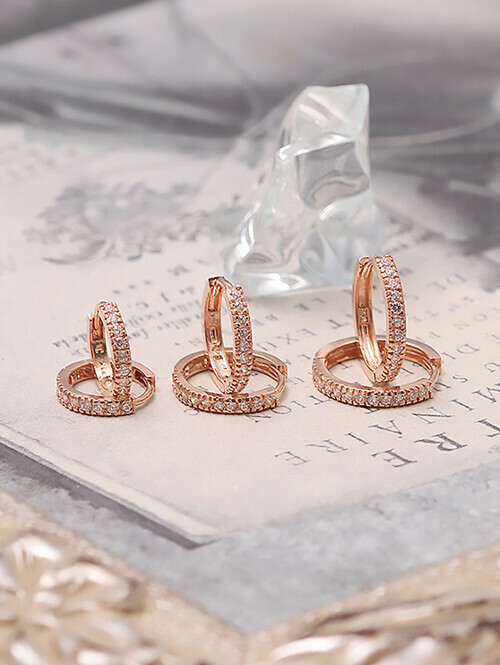 14K 18K 메트라 클래식 큐빅 링귀걸이 (소,중,대 사이즈)