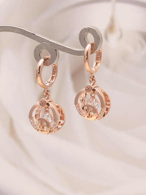 14K 18K 데지안 D 써클 귀걸이