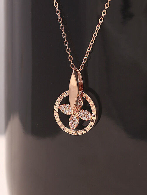 14K 18K 셔링 써클플라워 회전 펜던트 (체인별도상품)