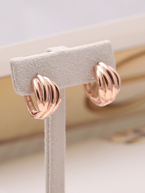 14K 18K 루쉘 볼륨링 네줄 귀걸이