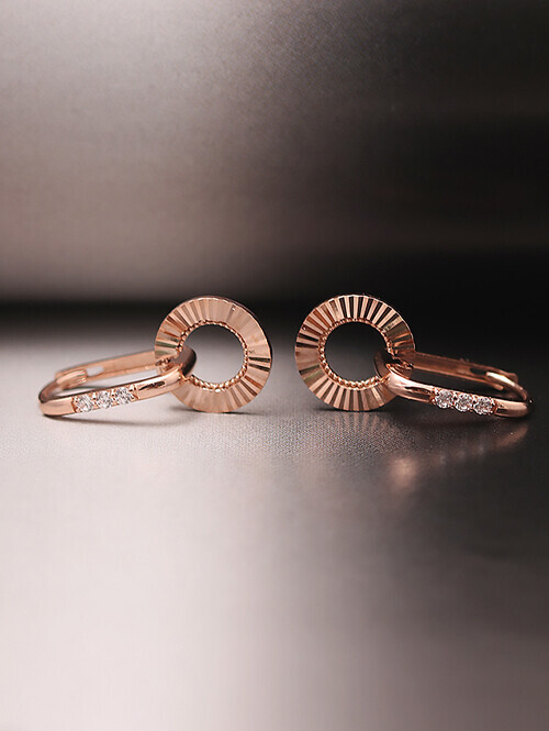 14K 18K 아이레 써클 컷팅 귀걸이