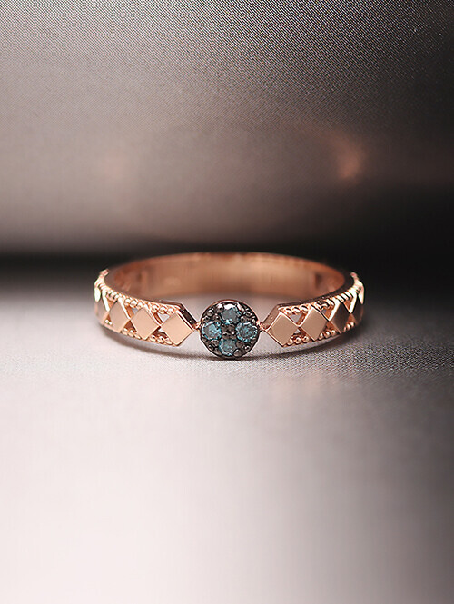 14K 18K 라뎃 청쓰브다이아 써클 반지