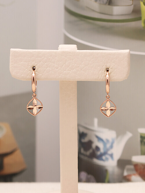 14K 18K 마시 플라워 라운드 귀걸이