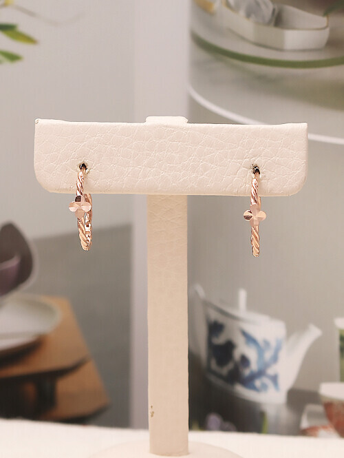 14K 18K 오델 플라워 로프꼬임 링 귀걸이