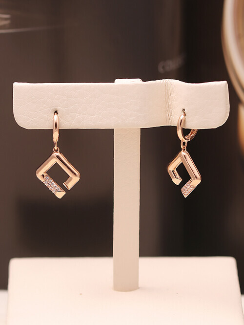 14K 18K 무드 마름모 딸랑이 귀걸이