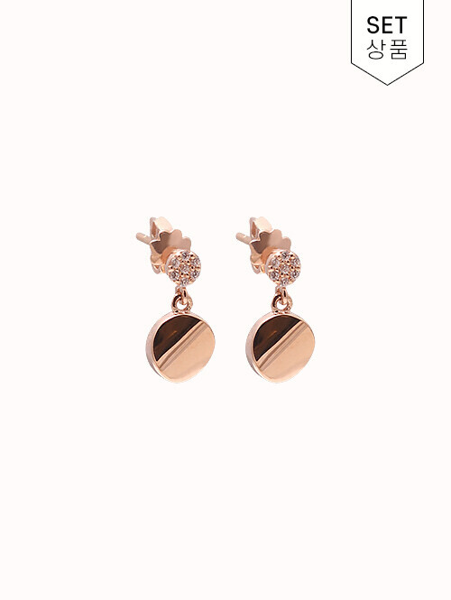 14K 18K 에르도 큐빅써클 귀걸이(핀/침형)