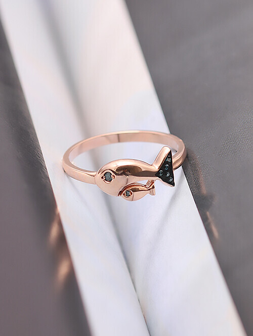 14K 18K 청쓰브다이아 볼륨 더블피쉬 반지