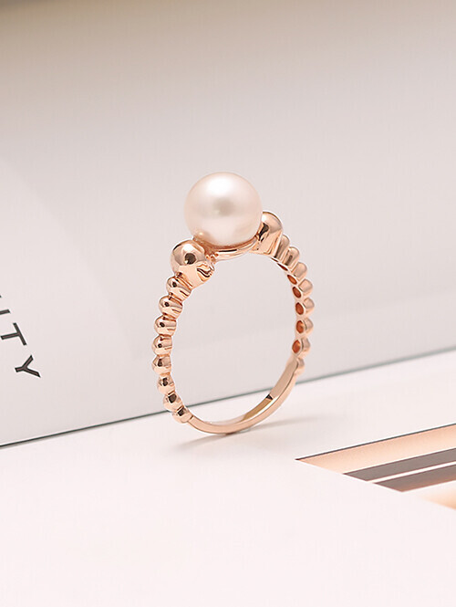 14K 18K 아이나 담수진주 볼반지