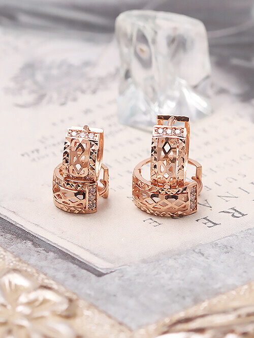 14K 18K 데빌 메쉬컷팅 링귀걸이 (소,대사이즈)