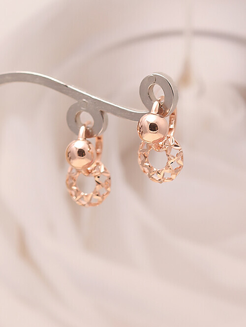 14K 18K 샬롱 플라워리스 써클 볼 귀걸이