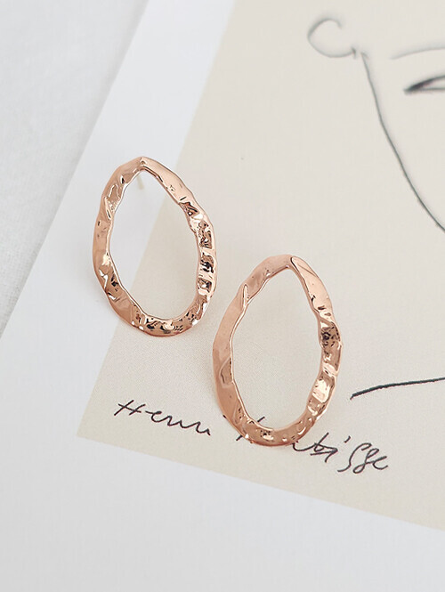 14K 리엘 엔틱 오발 귀걸이(핀/침형)