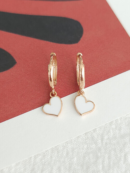 14K 18K 브링튼 에폭시 딸랑하트 귀걸이