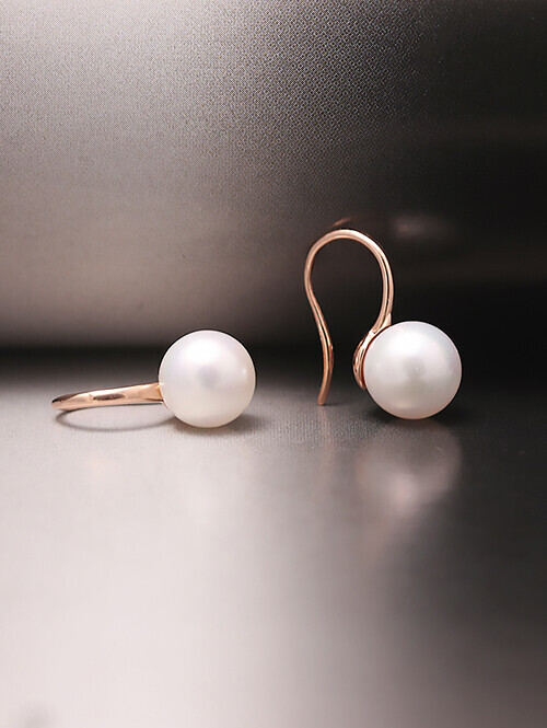 14K 18K 바메나 진주 후크 귀걸이