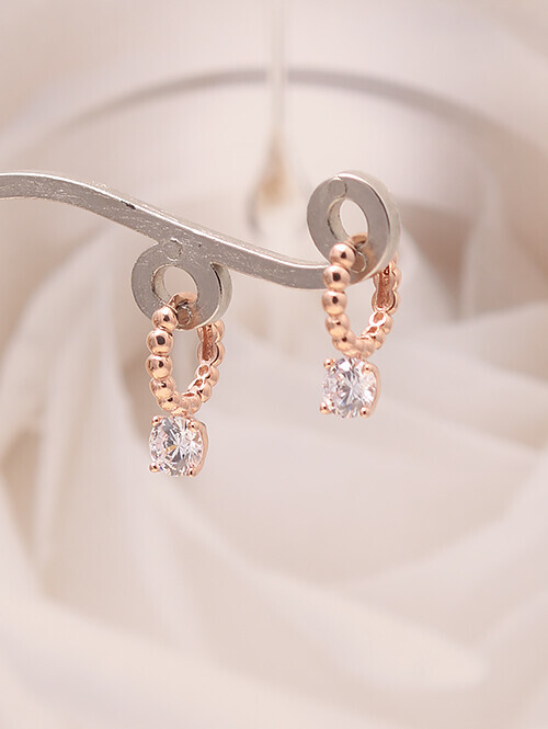 14K 18K 코트니 버블볼 큐빅 귀걸이