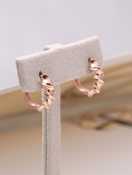 14K 18K 볼트 트위스트 컷팅링 귀걸이