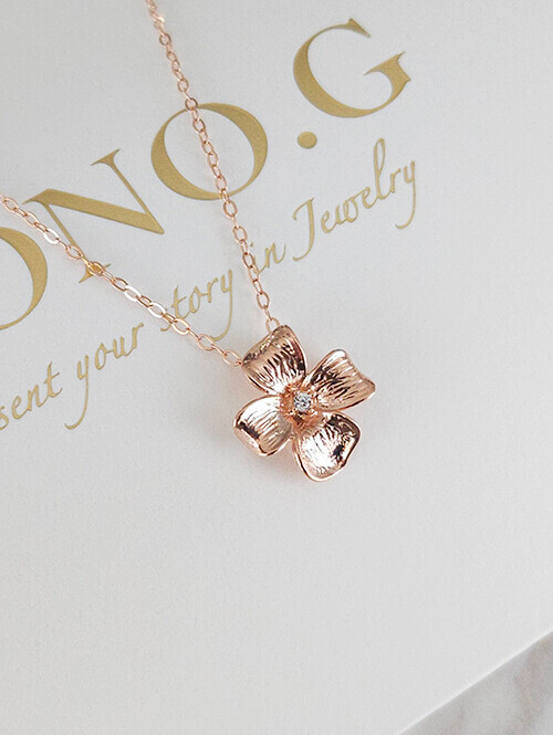 14K 셰아트 플라워 목걸이