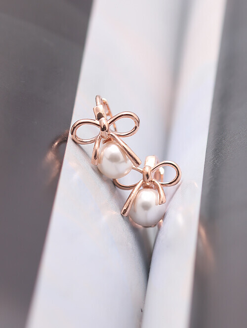 14K 18K 헤일리아 리본 담수진주 귀걸이